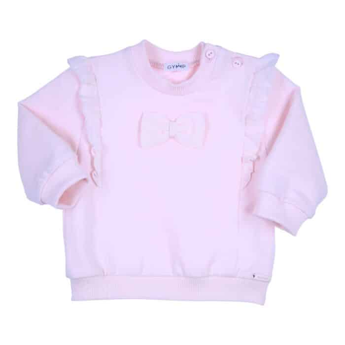 Gymp girls sweater met strik 5149 roze