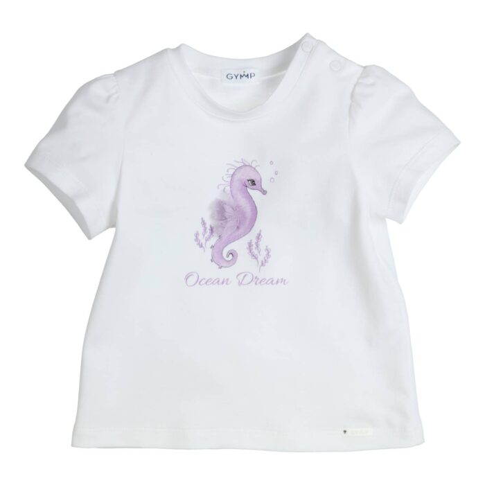 Gymp girls t-shirt 'ocean dream' wit/lila