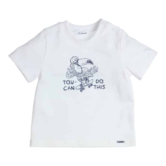 Gymp boys t-shirt 'toekan' wit/navy