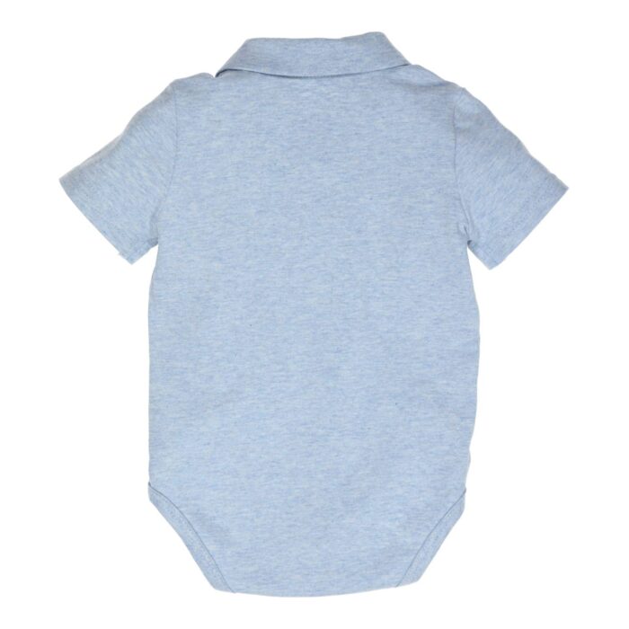 Gymp boys polo romper blue melange - Afbeelding 2