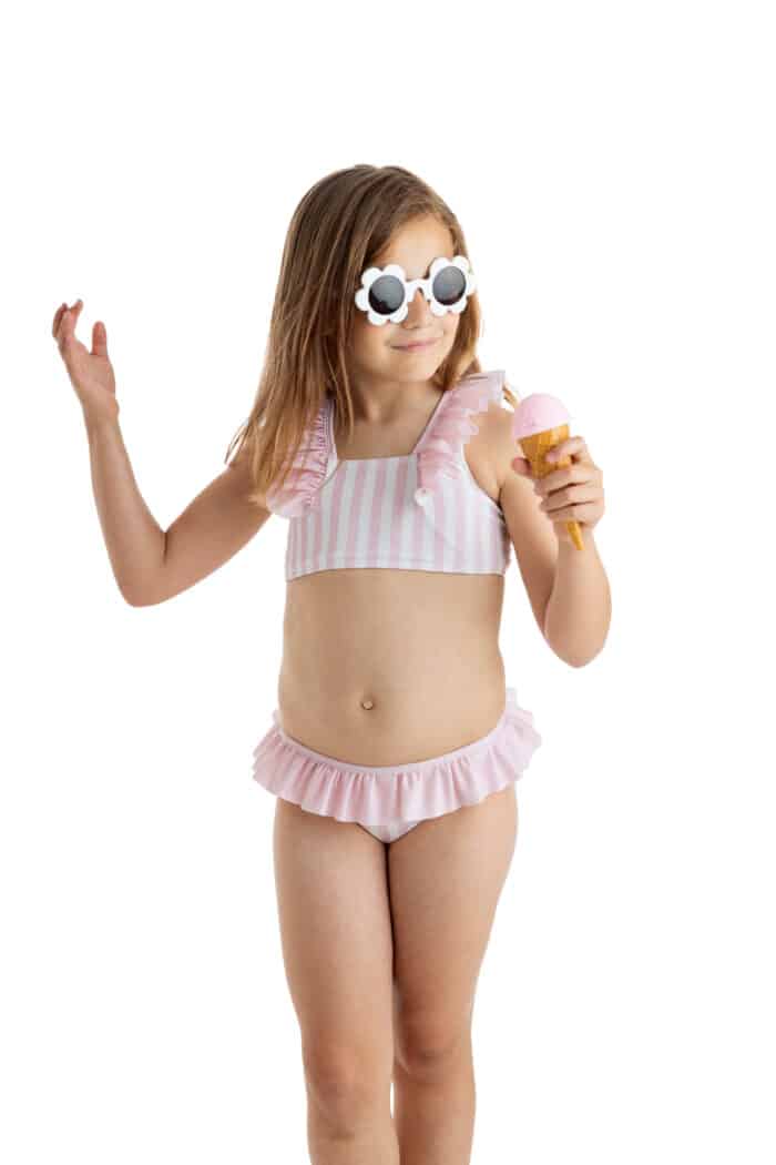 Meia pata bikini pink stripes