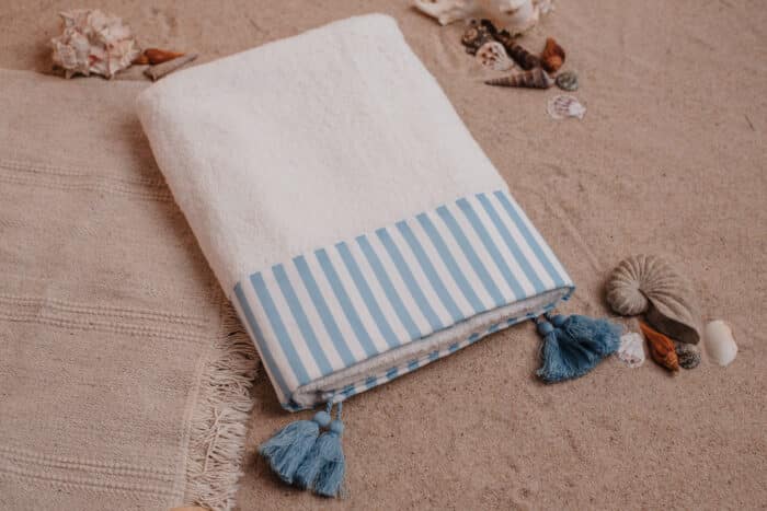 Meia pata handdoek blue stripes