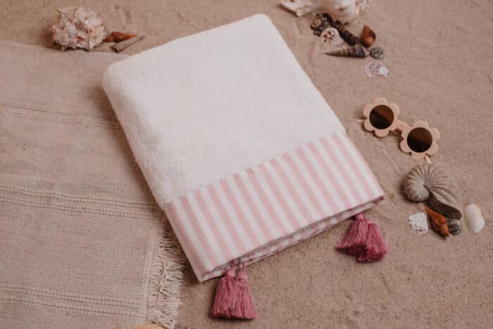 Meia pata handdoek pink stripes